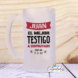 Jarra de Cerveza “El mejor Testigo – Personalizable