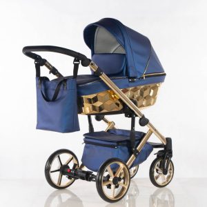 Carro 3 Piezas CUBIC Azul + Oro -El Mimo de Mama-