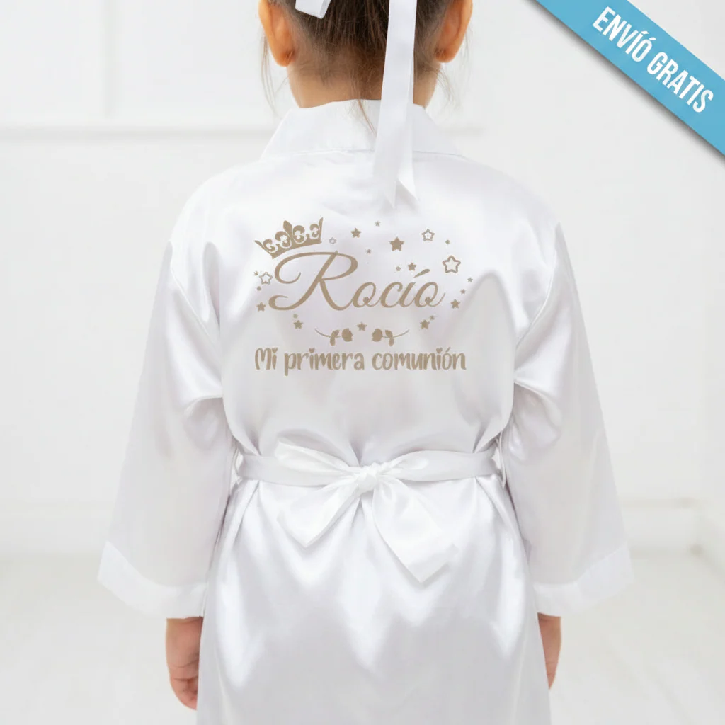 Bata de Comunión de Niña Personalizada- Metálico - Imagen 2