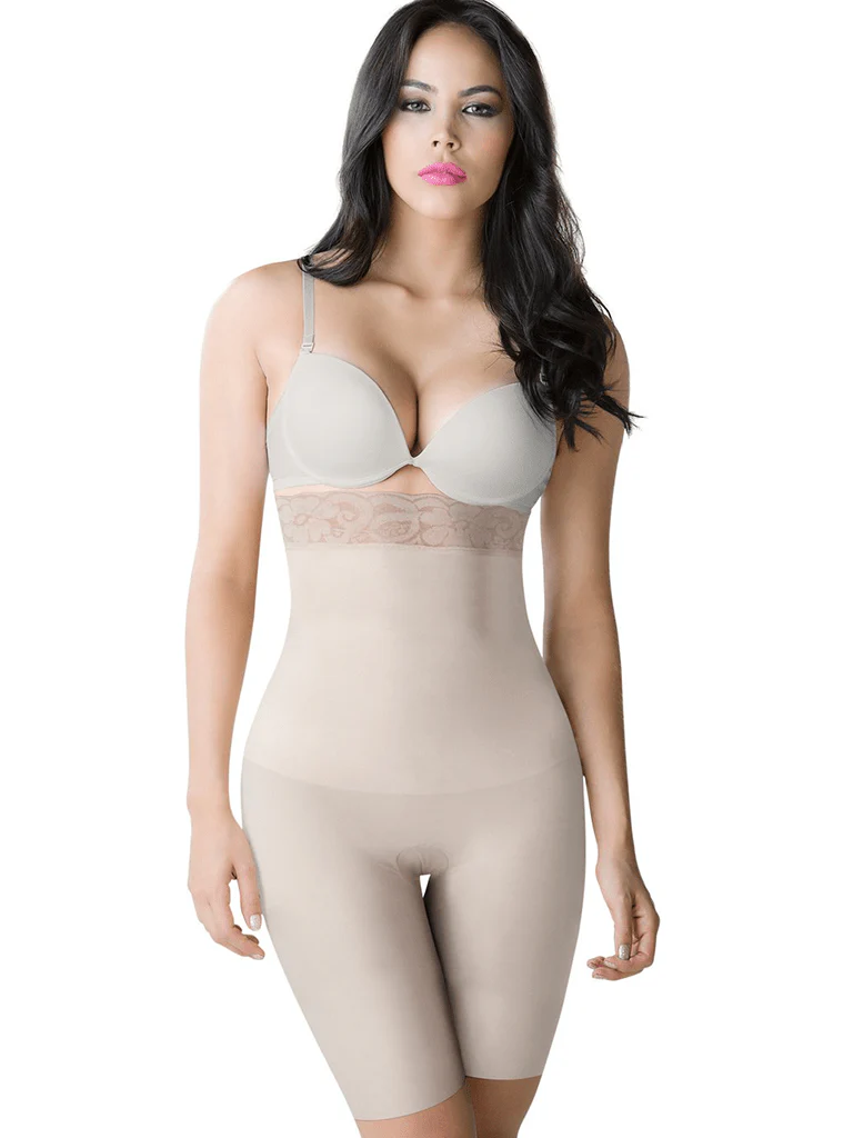 Romanza High Waisted Shapewear Shorts Knee Length Body Shaper For Women - Imagen 2